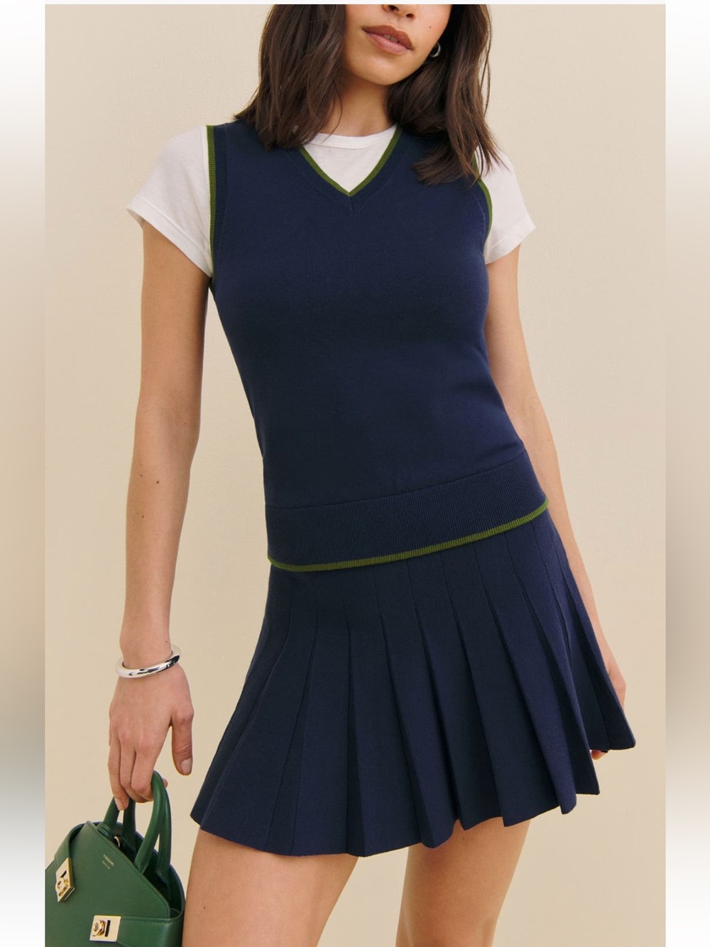 Reformation Blair Mixed Media Mini Dress